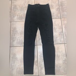 Black ripped American eagle jeans